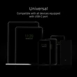 Kép 5/5 - Green Cell GC matte USB-C Flat Adat és töltőkábel 25 cm hosszúság gyorstöltési funkció támogatással