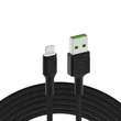 Obraz 1/5 - Green Cell Adat a nabíjací kábel Ray USB-A - Lighting 120cm biely s LED osvetlením a podporou rýchleho nabíjania Apple 2.4A