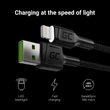 Obraz 2/5 - Green Cell Adat a nabíjací kábel Ray USB-A - Lighting 120cm biely s LED osvetlením a podporou rýchleho nabíjania Apple 2.4A