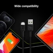 Obraz 3/5 - Green Cell Adat a nabíjací kábel Ray USB-A - Lighting 120cm biely s LED osvetlením a podporou rýchleho nabíjania Apple 2.4A