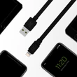 Obraz 4/5 - Green Cell GC matný Lightning Flat dátový a nabíjací kábel 25 cm dĺžka s podporou rýchlonabíjania Apple 2.4A