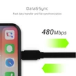Obraz 5/5 - Green Cell GC matný Lightning Flat dátový a nabíjací kábel 25 cm dĺžka s podporou rýchlonabíjania Apple 2.4A