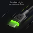 Obraz 4/5 - Green Cell 3x Ray USB-C 120 cm kábel so zeleným LED podsvietením, rýchle nabíjanie Ultra Charge, QC 3.0
