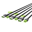 Obraz 2/5 - Green Cell Kábel Sada 3x GC Ray USB-C 200 cm USB Dátový a nabíjací kábel so zeleným LED osvetlením Ultra Charge rýchle nabíjanie QC 3.0 podpora
