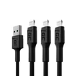Kép 1/5 - Green Cell 3 x GC Ray USB - Lighting 120cm iPhone, iPad, iPod-hoz fehér LED gyors töltés
