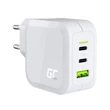 Obraz 1/5 - Rýchla nabíjačka Green Cell GaN PowerGaN 2x USB-C PD + 1x QC 3.0 65W EU (biela)