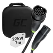 Kép 1/5 - Green Cell Snap Type 2 EV elekromos autó töltőkábel 22 kW 7 m Tesla Model 3 S X Y, VW ID.3, ID.4, Kia EV6, Hyundai IONIQ 5, Ford Mach-E számára