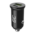 Kép 1/5 - Green Cell PowerRide Nano 38 USB-C autós töltő 38 W USB-C USB-A, PD 3.0 gyorstöltés, 12 V és 24 V aljzatokhoz