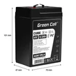 Obraz 3/5 - Green Cell CUBE AGM batéria IP54 6V 4,5Ah VRLA Gel hlboký cyklus, skúter, kosačka, loď, traktor