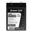 Obraz 5/5 - Green Cell CUBE AGM batéria IP54 6V 4,5Ah VRLA Gel hlboký cyklus, skúter, kosačka, loď, traktor
