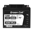 Obraz 5/5 - Green Cell CUBE AGM batéria IP54 12V 40Ah VRLA Gel hlboký cyklus, skúter, kosačka, loď, traktor