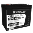 Obraz 1/5 - Green Cell CUBE AGM batéria IP54 12V 55Ah VRLA Gel hlboký cyklus, skúter, kosačka, loď, traktor