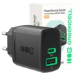Obraz 1/5 - Nabíjačka Greencell PowerSource Duo30 USB/USB-C čierny napájací adaptér 30W napájanie