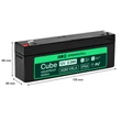 Obraz 2/5 - Greencell AGM VRLA 12V 2.3Ah bezúdržbová batéria pre pokladne, hračky, fotoaparáty (178x36x66mm)
