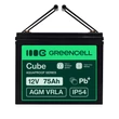 Obraz 3/5 - Green Cell CUBE AGM batéria IP54 12V 75Ah VRLA Gel hlboký cyklus, skúter, kosačka, loď, traktor