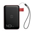 Baseus Mini S Bracket 10W vezeték nélküli töltő Power bank 10000mAh 18W (fekete-piros)