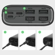 Kép 5/8 - Dudao Power Bank 4x USB 30000mAh, 4A, kijelzővel, fehér (K8Max white)