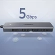 Obraz 3/8 - Ugreen USB - 4x USB 3.2 Gen 1 HUB s napájacím konektorom micro USB, sivý (CM219 70336)