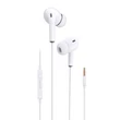 Kép 1/5 - Dudao 3,5 mm-es mini jack csatlakozóval rendelkező fülhallgató távirányítóval, fehér (X14 white)
