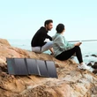 Kép 4/8 - Choetech összecsukható napelemes töltő, napelemes fotovoltaikus 36 W -os gyorstöltési tápellátás USB / USB Type C (94 x 36 cm), szürke (SC006)
