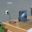 Kép 5/8 - Choetech gyorstöltő kábel USB Type C - USB Type C 3.1 Gen 2 100W Power Delivery, 2m, fekete (XCC-1007)