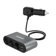 Kép 3/5 - Dudao autós töltő 2x USB / 3x szivargyújtó elosztó, fekete (R1Pro-black)