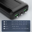 Kép 4/8 - Dudao power bank, 20000 mAh, Power Delivery, 20 W, Quick Charge 3.0, 2x USB / USB Type C, fekete (K12PQ+black)