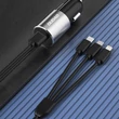 Imagine 2/8 - Dudao 3in1 încărcător auto USB, 3,4 A, cablu încorporat Lightning / USB tip C / micro USB, negru (R5ProN-negru)