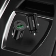 Kép 4/6 - Dudao gyors autós töltő USB portokkal QC3.0 + Type C PD fekete + USB-C kábel - Lightning 18W, fekete (R3PRO)