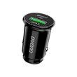 Kép 2/6 - Dudao gyors autós töltő USB portokkal QC3.0 + Type C PD fekete + USB-C kábel - Lightning 18W, fekete (R3PRO)