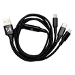 Kép 3/5 - Wozinsky kábel 3in1 USB - USB Typ C/ micro USB/ Lightning, 2,8A, 1,25m, fekete (WOZ-3in1-BK)