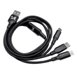 Kép 2/5 - Wozinsky kábel 3in1 USB - USB Typ C/ micro USB/ Lightning, 2,8A, 1,25m, fekete (WOZ-3in1-BK)