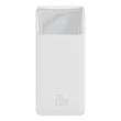 Baseus Bipow digital display Power bank, 20000mAh, 20W, 2x USB / USB Type C / micro USB, Quick Charge, AFC FCP, white (PPDML-M02)
