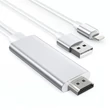 Obraz 1/8 - Choetech USB video kábel, Lightning-HDMI adaptér pre TV monitor, 1,8 m, biely (LH0020)