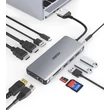 Obraz 2/8 - Choetech 12 v 1 multifunkčný HUB, 2x USB typu C - USB typu C Thunderbolt 3 100W / 2x HDMI + 1x DisplayPort 4K @ 60Hz / 2x USB 3.2 Gen 1 / 2x USB 2.0 / čítačka kariet SD a microSD / RJ45 Ethernet 1 Gbps / 3,5 mm mini jack pre MacBook Pro / Air,