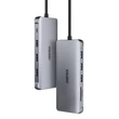 Obraz 7/8 - Choetech 12 v 1 multifunkčný HUB, 2x USB typu C - USB typu C Thunderbolt 3 100W / 2x HDMI + 1x DisplayPort 4K @ 60Hz / 2x USB 3.2 Gen 1 / 2x USB 2.0 / čítačka kariet SD a microSD / RJ45 Ethernet 1 Gbps / 3,5 mm mini jack pre MacBook Pro / Air,