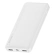 Baseus Bipow digitális kijelzős Power bank 10000mAh, 20W, 2x USB / USB Type C / micro USB, 15W, fehér (PPDML-I02)
