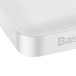 Baseus Bipow digitális kijelzős Power bank 10000mAh, 20W, 2x USB / USB Type C / micro USB, 15W, fehér (PPDML-I02)