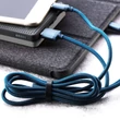 Kép 4/8 - Remax Gition 3 az 1-ben nylon fonott USB - micro USB / Lightning / USB-C kábel, 2.8A, 1,15M, fekete