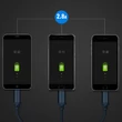 Kép 5/8 - Remax Gition 3 az 1-ben nylon fonott USB - micro USB / Lightning / USB-C kábel, 2.8A, 1,15M, fekete