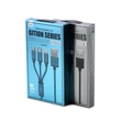 Kép 8/8 - Remax Gition 3 az 1-ben nylon fonott USB - micro USB / Lightning / USB-C kábel, 2.8A, 1,15M, fekete