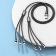 Kép 2/3 - Remax Jany Series többfunkciós 6 az 1-ben USB kábel - micro USB + USB Type C + Lightning / micro USB + USB Type C + Lightning, 2m, fekete (RC-124)