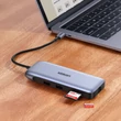 Obraz 2/8 - Multifunkčný rozbočovač Ugreen 9 v 1 USB typu C - HDMI, DP, VGA, 2 x USB, RJ45 Ethernet, čítačka kariet SD/TF, USB typu C PD, 100 W, sivá (CM274)