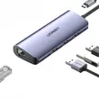 Kép 3/8 - Ugreen multifunkcionális adapter HUB USB Type C - 3 x USB / Ethernet RJ-45 / mikro USB, szürke (CM252)