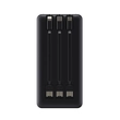 Picture 2/6 -Powerbank Havit PB74 10000mAh + cable USB-C, Lightning, micro USB (black)