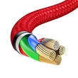 Kép 7/8 - Baseus 3 az 1-ben kábel USB csatlakozókkal - USB Type C / Lightning / micro USB, 1.2m, 3.5A, piros (CAJS000009)