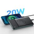 Joyroom power bank 10000mAh, 20W, Power Delivery, Quick Charge, 15W mágneses Qi vezeték nélküli töltő iPhone-hoz, MagSafe kompatibilis, fekete (JR-W040)