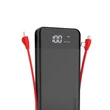 Kép 6/6 - Dudao 2x USB power bank 10000mAh 2A beépített kábel 3in1 Lightning / USB Type C / micro USB 3A fehér (K1A-white)
