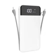 Kép 1/6 - Dudao 2x USB power bank 10000mAh 2A beépített kábel 3in1 Lightning / USB Type C / micro USB 3A fehér (K1A-white)