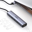 Kép 2/8 - Ugreen multifunkcionális adapter HUB USB 3.0 - 3 x USB / Ethernet RJ-45 / USB Type C PD, szürke
